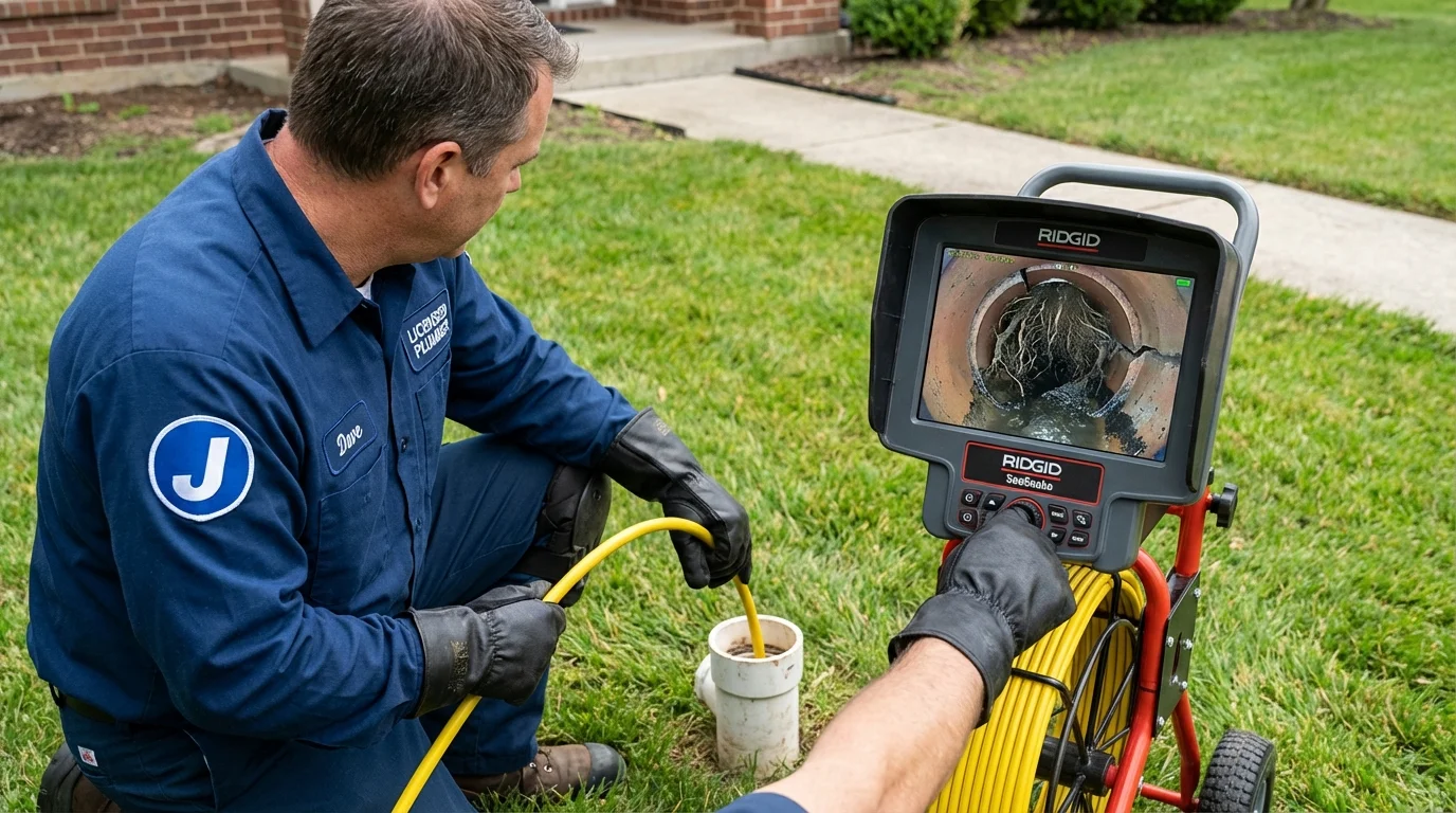 Sewer camera inspection being performed by Johns Plumbing LLC in La Quinta