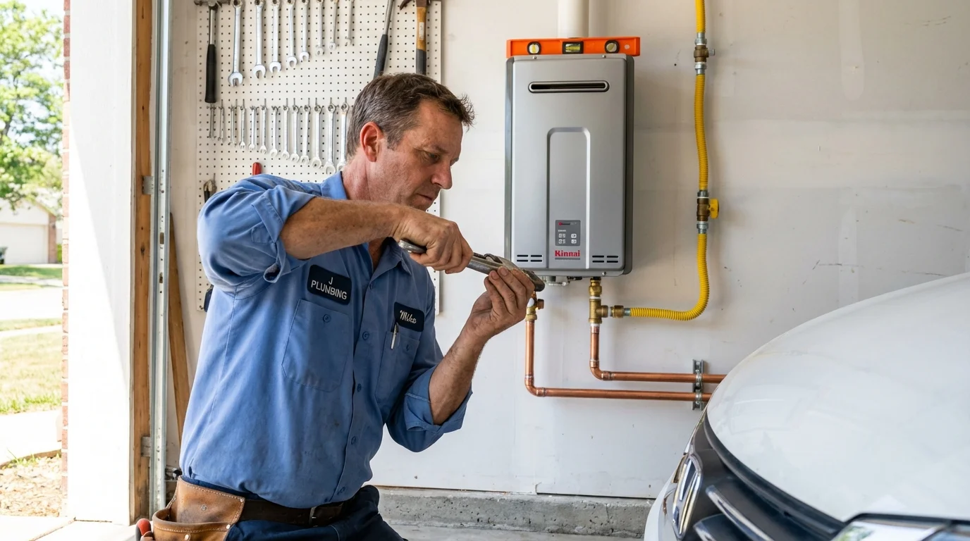 Tankless water heater installation by a Johns Plumbing LLC plumber in La Quinta